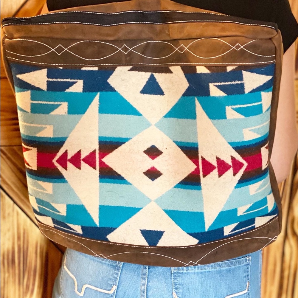 Wool and leather backpack